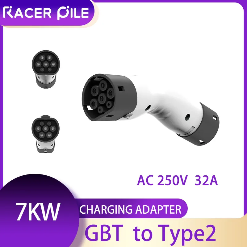 

Адаптер зарядного устройства RACER PILE 32A 7 кВт GBT для электромобилей типа 2, с разъемом GBT для MG4 MG5 KIA Hyundai