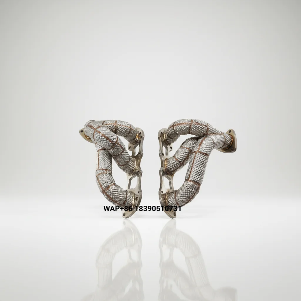 ING Stainless Steel Exhaust Header with Heat Shield for 911 991 Turbo Direct Bolt-On Performance Parts Wholesale
