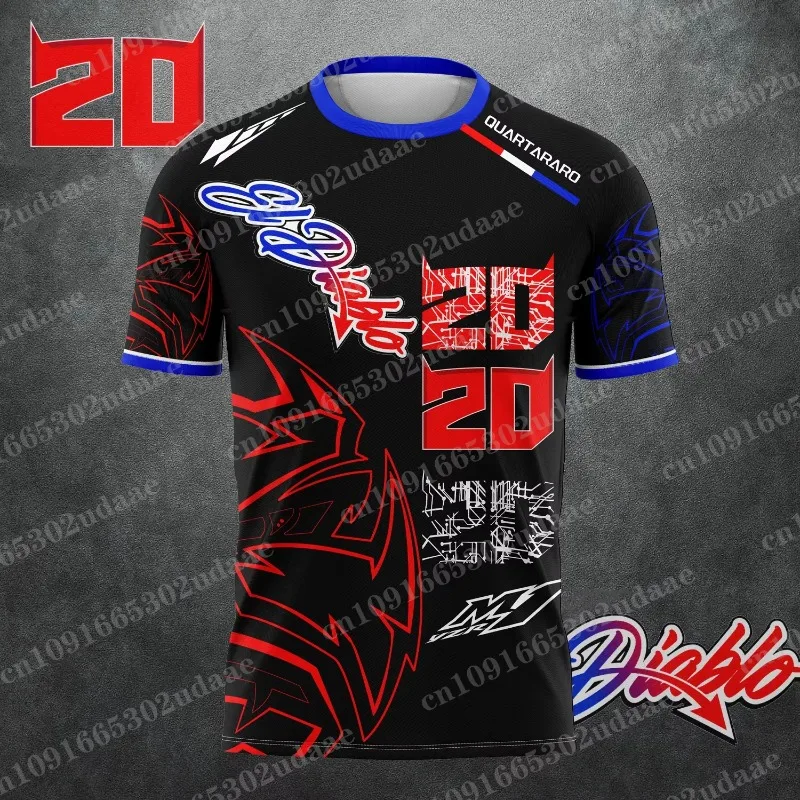 2026 Trendy Motorcycle Racing No. 20 Rider Fabio Quartararo Fan 3D Printed Pattern T-Shirt Men Women Summer Casual Short Sleeve