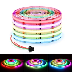 12V 1M 2M 3M 5M RGB światła pasek COB LED 576LEDs/M FCOB lampa neonowa WS2811 RGBIC Dreamcolor goni pasek oświetleniowy do wystroju pokoju