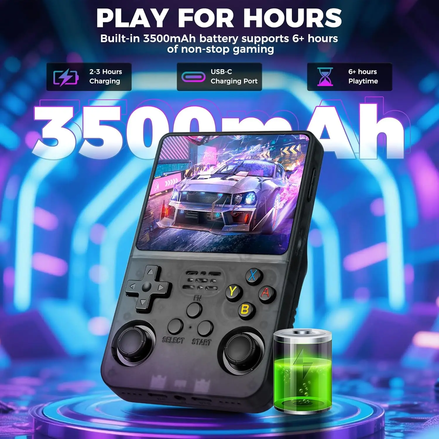 R36S Pocket Retro Handheld Game Player with Linux Operating System, Built-in 3.5 Inch IPS Display, Portable Gaming Console