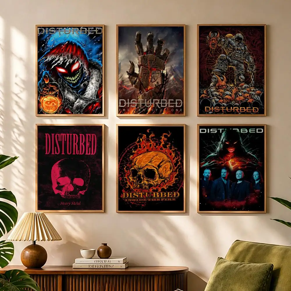 Heavy Metal Band D-Disturbed Painting Calligraphy Canvas HD Poster Waterproof Fade Resistant Wall Art Print for Home Decor