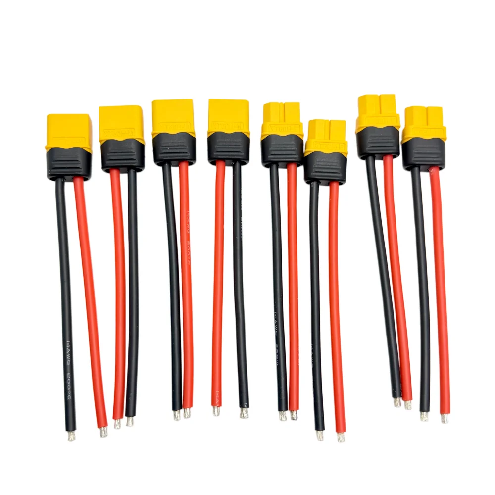 4Pcs XT60H Male Female Connector Plug XT60 Upgrade 14AWG Soft Silicon Wire Extension Cord 10cm for RC Lipo Battery Drone Expand