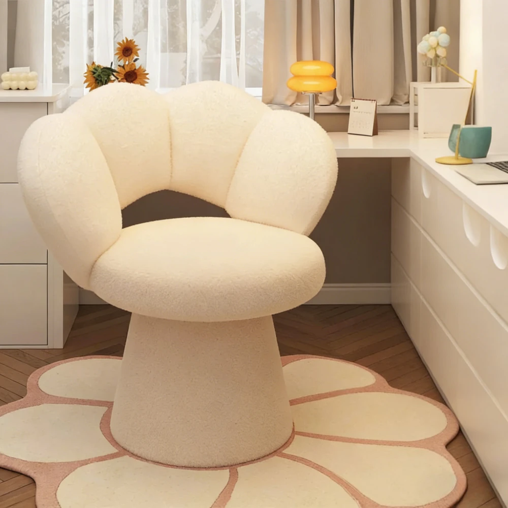 Ergonomic Home Office Desk Chair with Lumbar Support Soft Petal Backrest Vanity Makeup Chair for Home Furniture