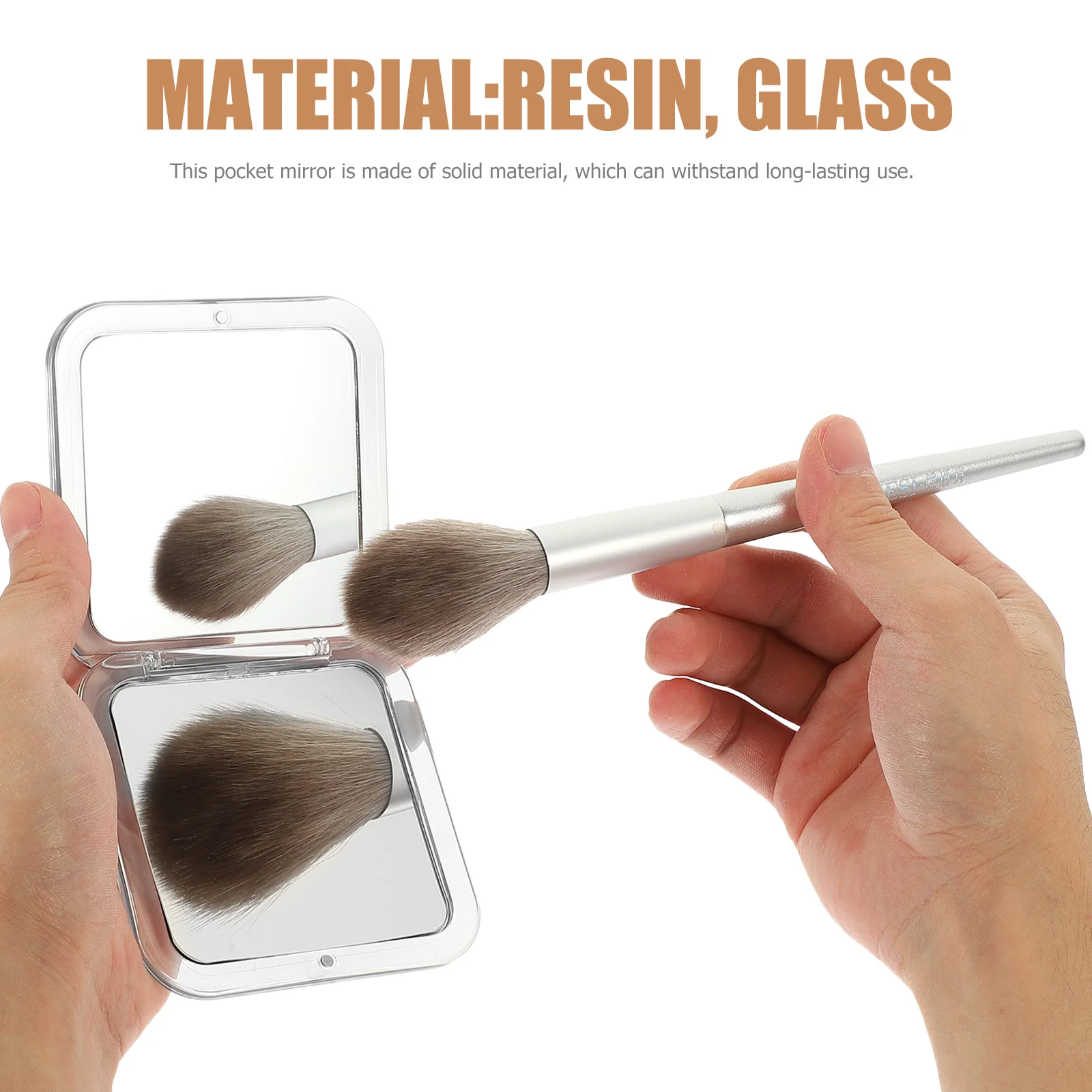 Opvouwbare zakspiegel Mini Vierkant Compact 7X Vergroting Make-upspiegel Dubbelzijdig Perfect voor portemonnee Bruidsmeisjes Geschenken