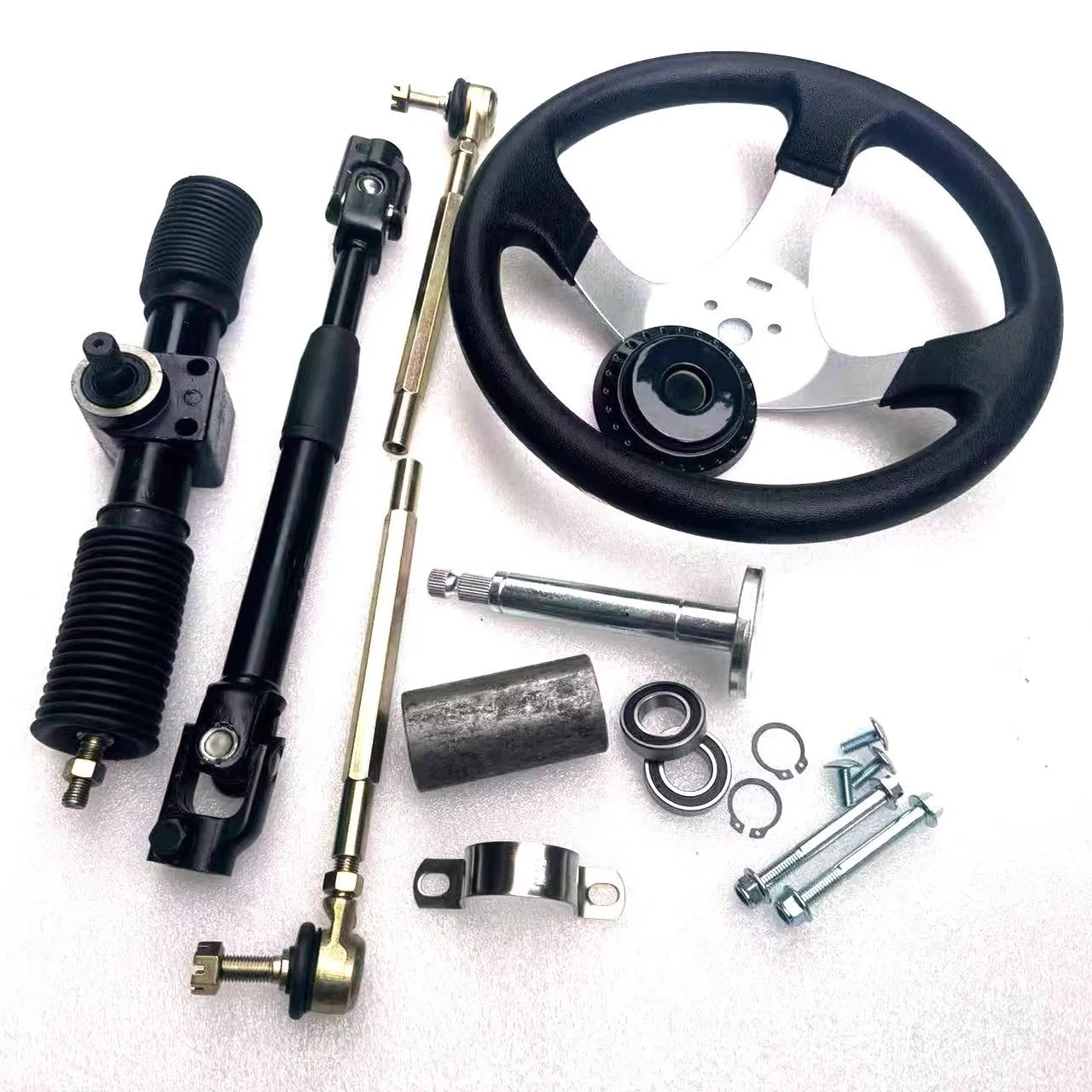 

Suitable for aluminum profile four-wheel electric motorcycle go-kart accessories aluminum steering machine steering