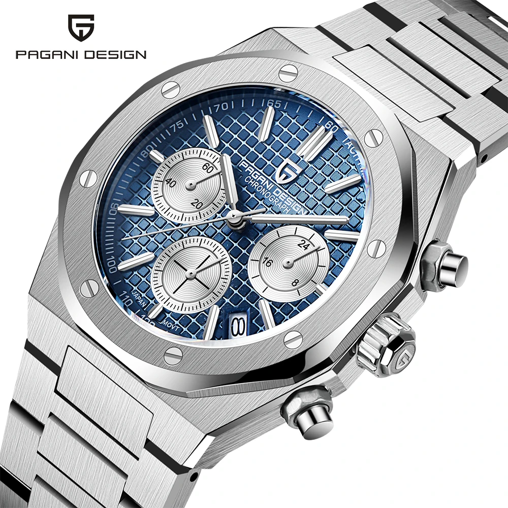 

PAGANI DESIGN Men's Quartz Watches Luxury watch Original VK63 Sapphire Stainless Steel Chronograph watch for men reloj hombre