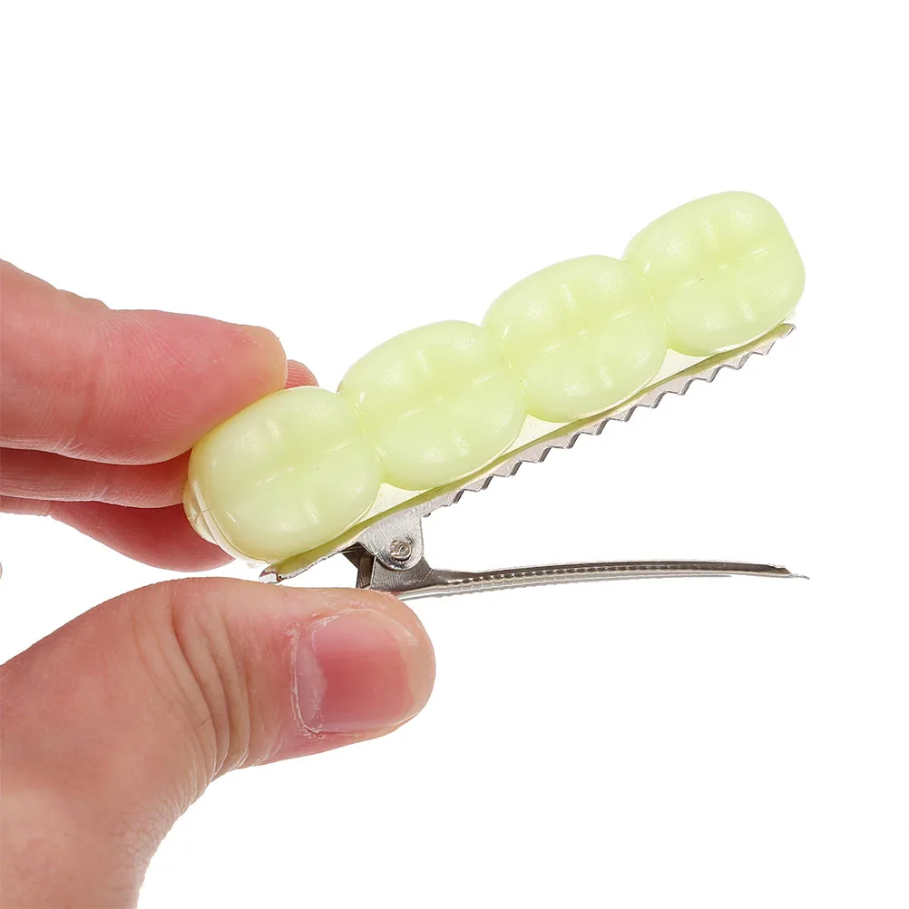 

2 Pcs Neon Green Tooth Fairy Hairpin Clips ABS Iron Creative Large Jaw Claw Pins Hair Accessories Halloween Decorative