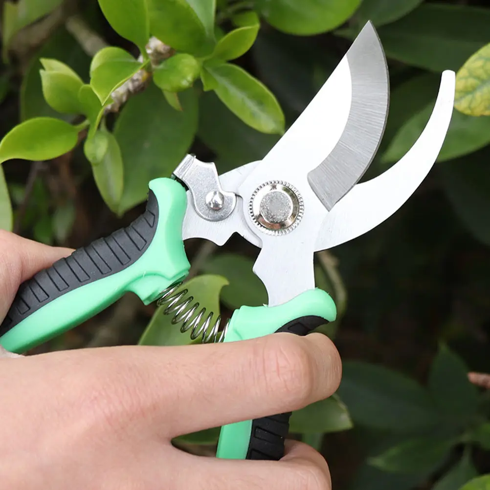 

1pc Greening Scissor Garden Pruning Shear Fruit Trimming Tool Safety Lock Sproof Labor Saving Elastic Spring Branch Cutting