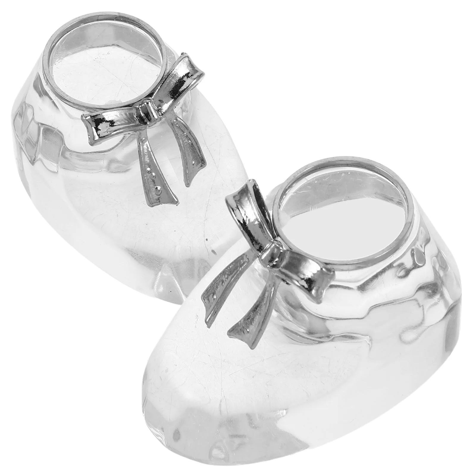 

2Pcs Crystal Baby Shoes Ornament Luxury Clear Design Baby Decoration Desktop Party Favor for Girls