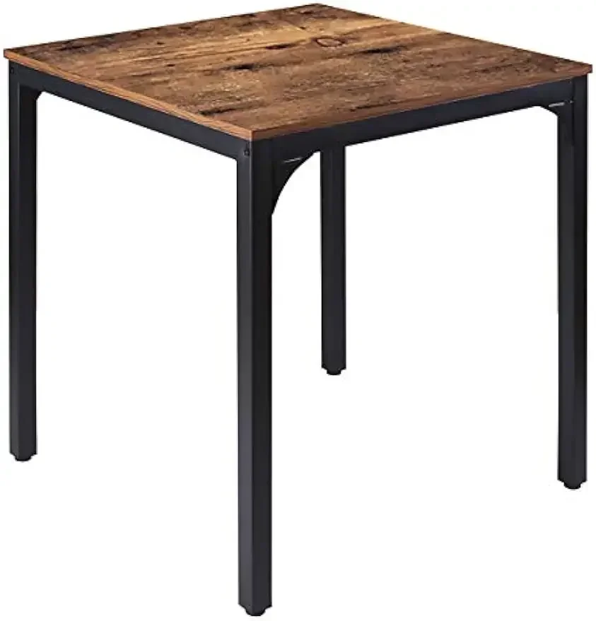 Square Industrial Kitchen Dining Table Desk for Small Spaces with Stable Metal Sturdy Construction, 27.6''W x 27.6''L x 29.5''H,