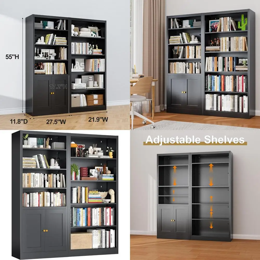 

Регулируемая металлическая 5-ярусная книжная полка для дома и офиса, решение для хранения вещей в гостиной