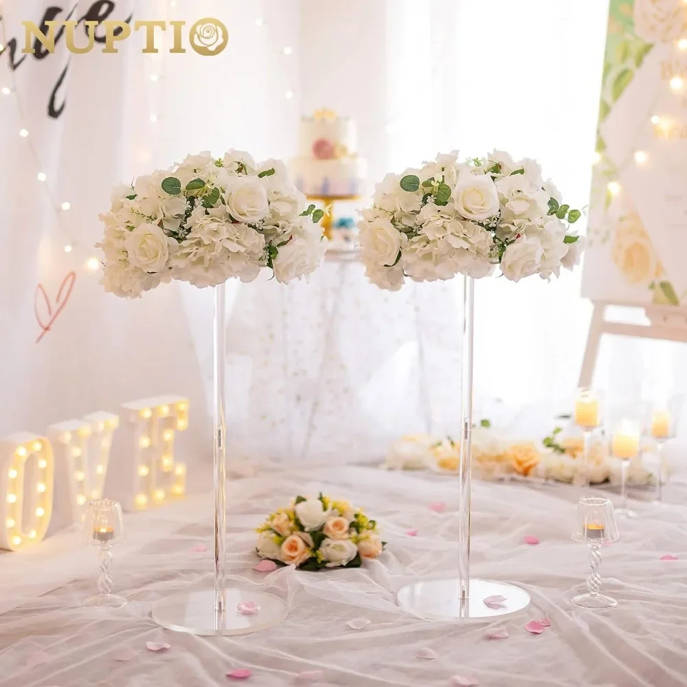 Flower Balls for Wedding Centerpieces - 10 Pcs 14.2 inch Diameter Fake Arrangement Bouquet Party for Tables -Rose Freight Free