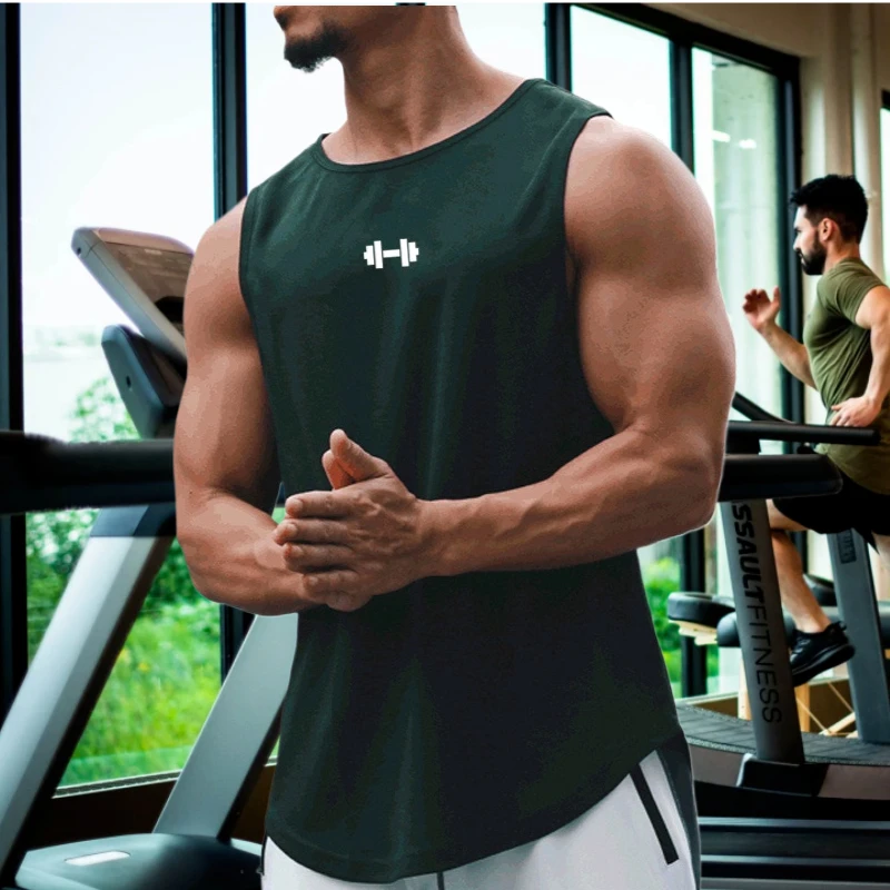 

Мужские жилеты для бега, летние майки для спортзала, одежда для фитнеса и тренировок, быстросохнущие свободные рубашки без рукавов для бодибилдинга, баскетбола