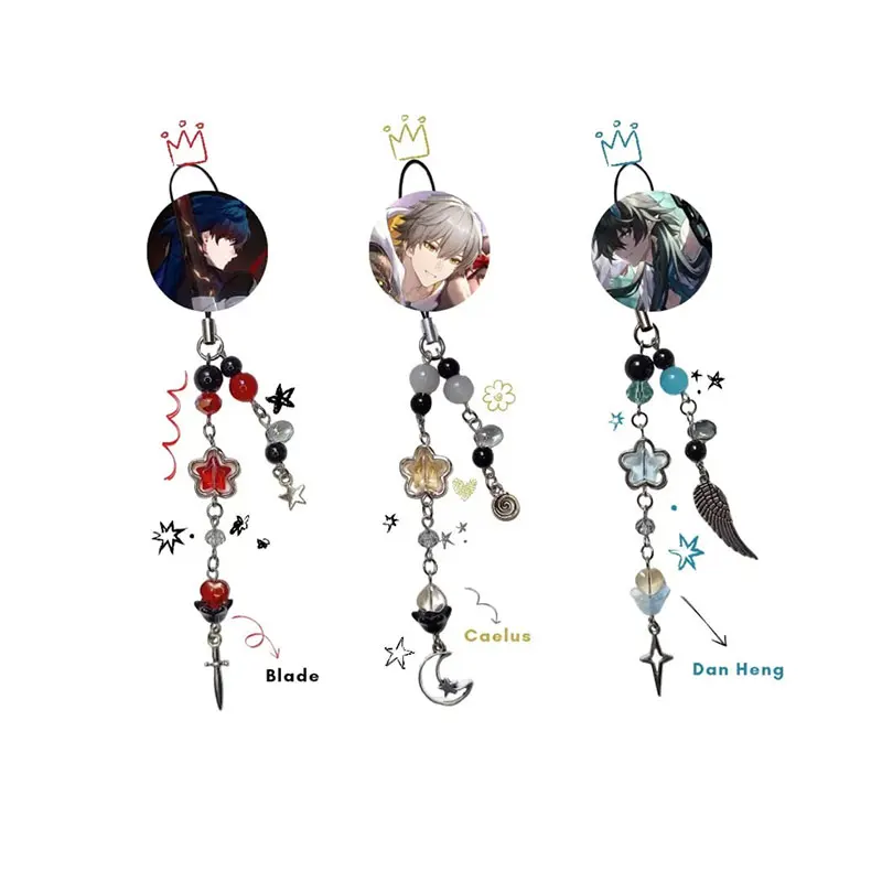 Handmade Honkai: Star Rail inspired phone charm/dan heng ，caelus，bladekeychain