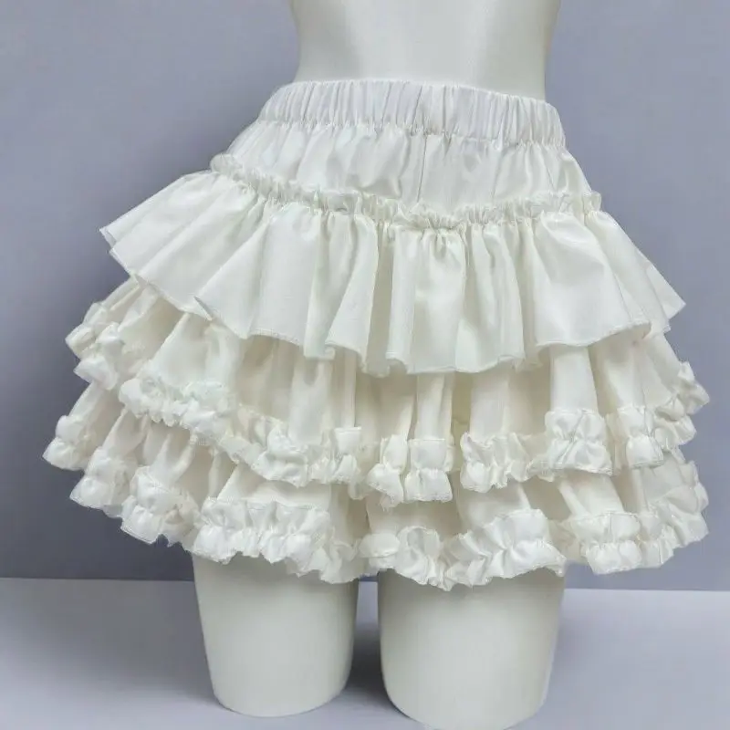 

Korean Fashion Sweet Solid Skirt High Waist Harajuku Kawaii Y2k Mini Skirt Women Japanese Style Lolita Lace Skirts