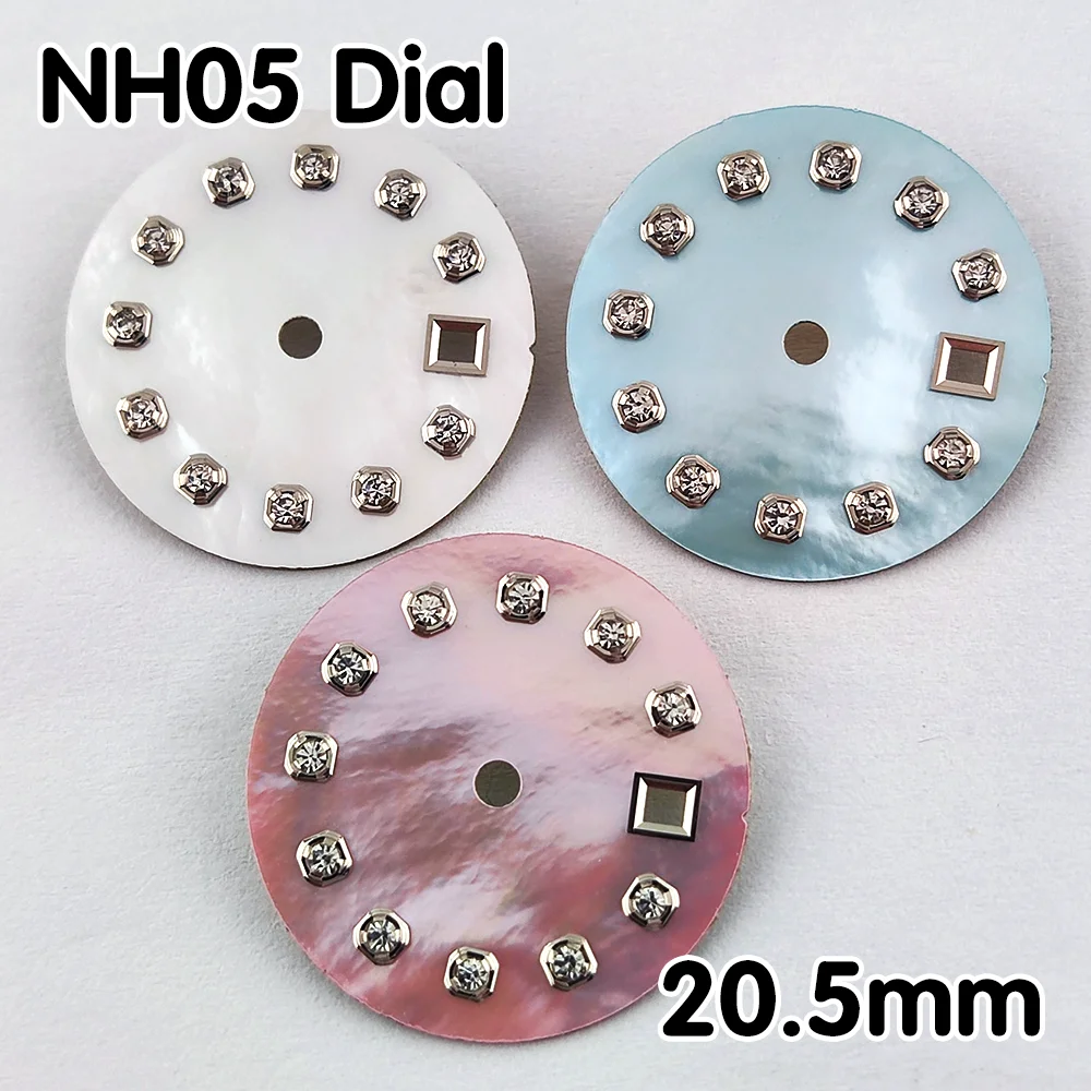 NH05 Zifferblatt 20,5mm mit Eingebetteten Diamanten Ersatzteile Zubehör für NH05 Damenuhr-Zifferblatt
