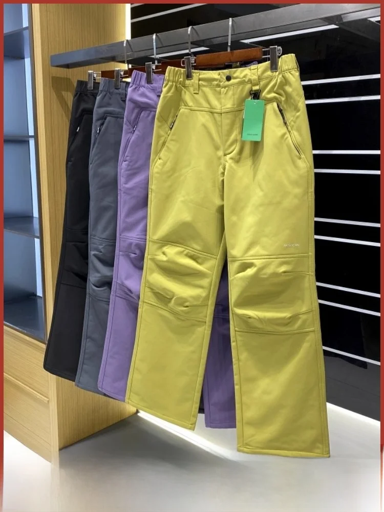 

Outdoor Mountain Series Fce Lined Waterproof Windproof Hiking Pants Soft ell Couples Sle Casual Pants Polyester Fiber