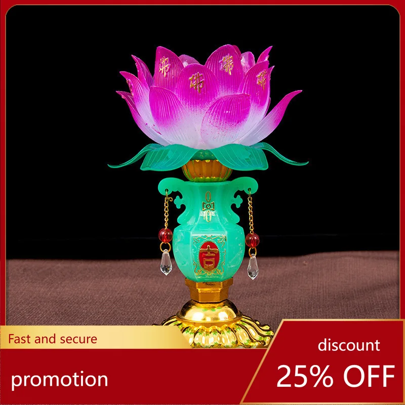 Cz buddhist altar supplies lotus-shaped style jade bottle lotus buddhist supplies