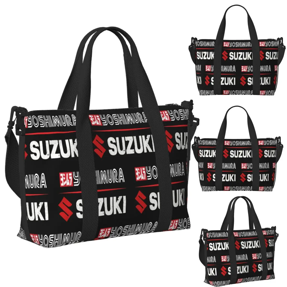 

Custom Suzuki Logo Beach Travel Bag Large Capacity Tote Bags for Gym Yoga Women Shopping Duffle Shoulder Bag