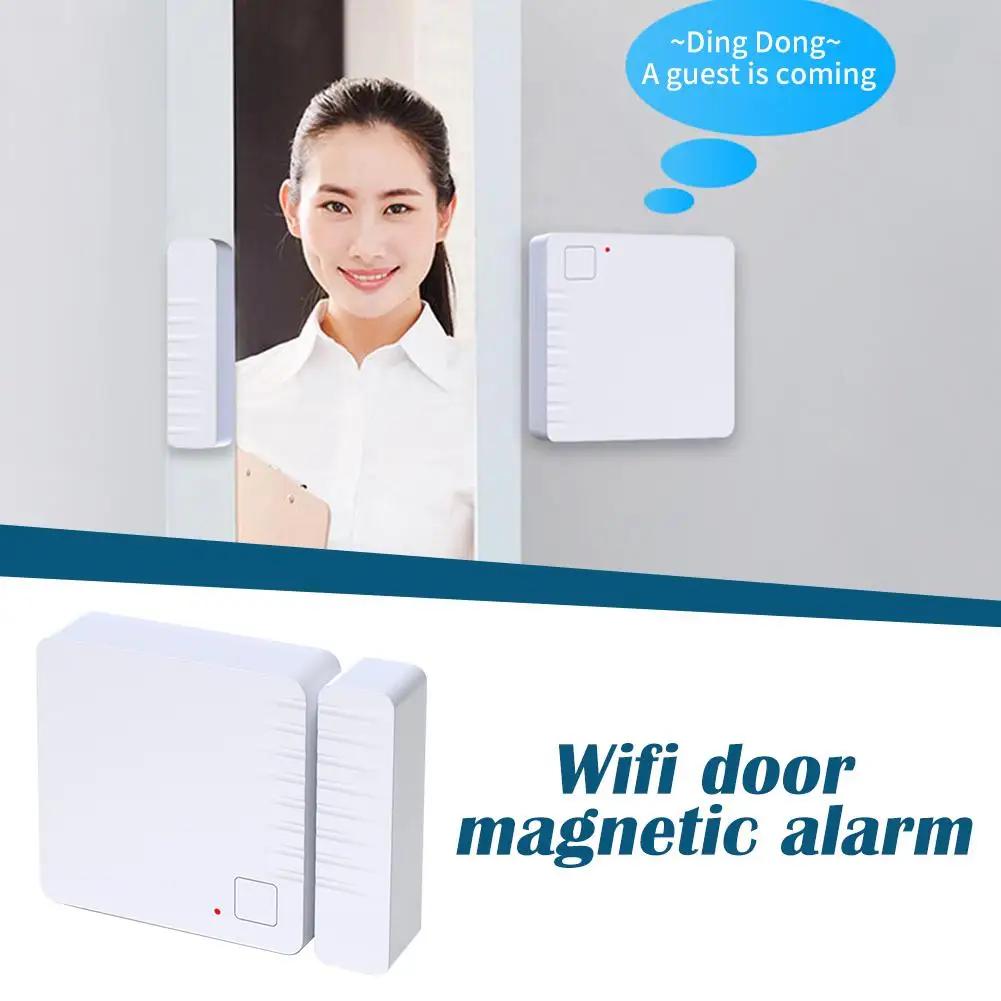 Alarm pintu dan jendela, rumah anti-maling Wifi magnetik buka kontak dengan pemberitahuan telepon seluler untuk pengingat jarak jauh pintu E3n3