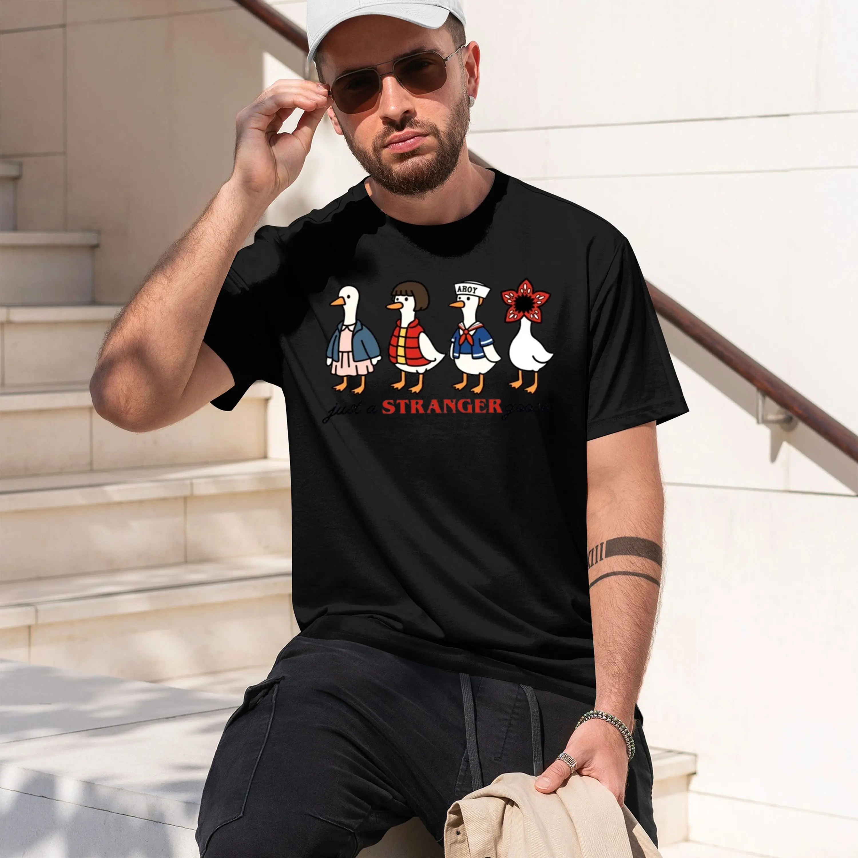 Just A Stranger T-Shirt for Men Women Funny Parody T Shirt Graph Tee Trendy TV Series Tshirt Short Sve 2026 New Model Short-slee