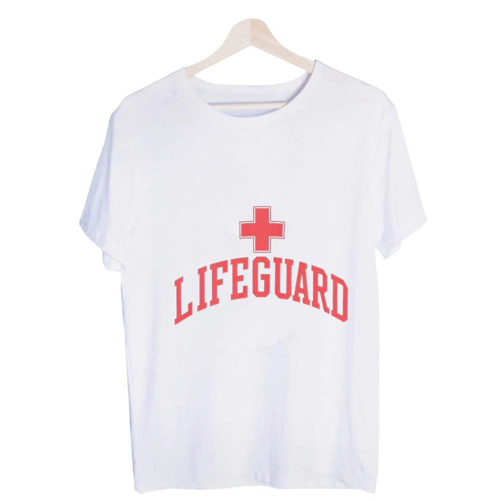Men's Lifeguard Cross Graphic Tee, Short Sleeve Crew Neck T-Shirt for Casual Summer Wear