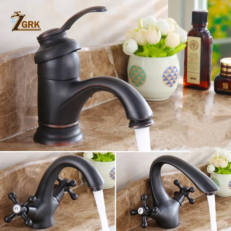 Black Faucet Bathroom Brass Basin Sink Mixer Tap Deck Mounted Black Tap Waterfall torneiras do banheiro