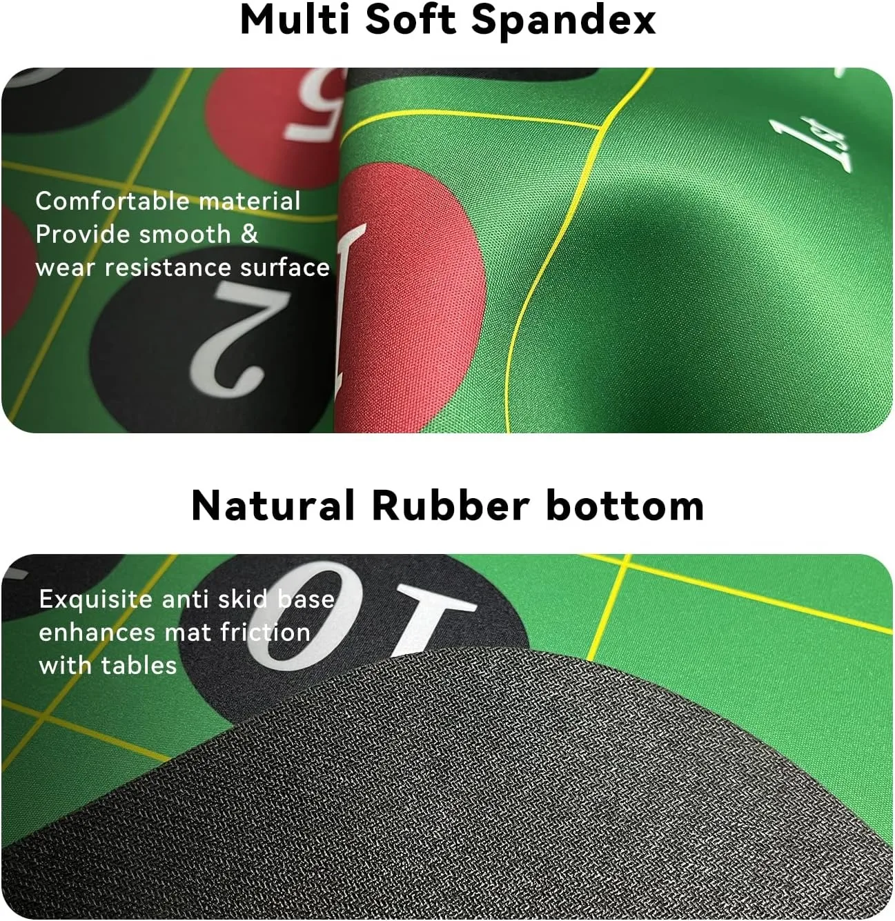 120x60 cm verde roulette tappetino da gioco in gomma silenzioso e antiscivolo tappetino da gioco per scacchi e carte accessorio per l'intrattenimento