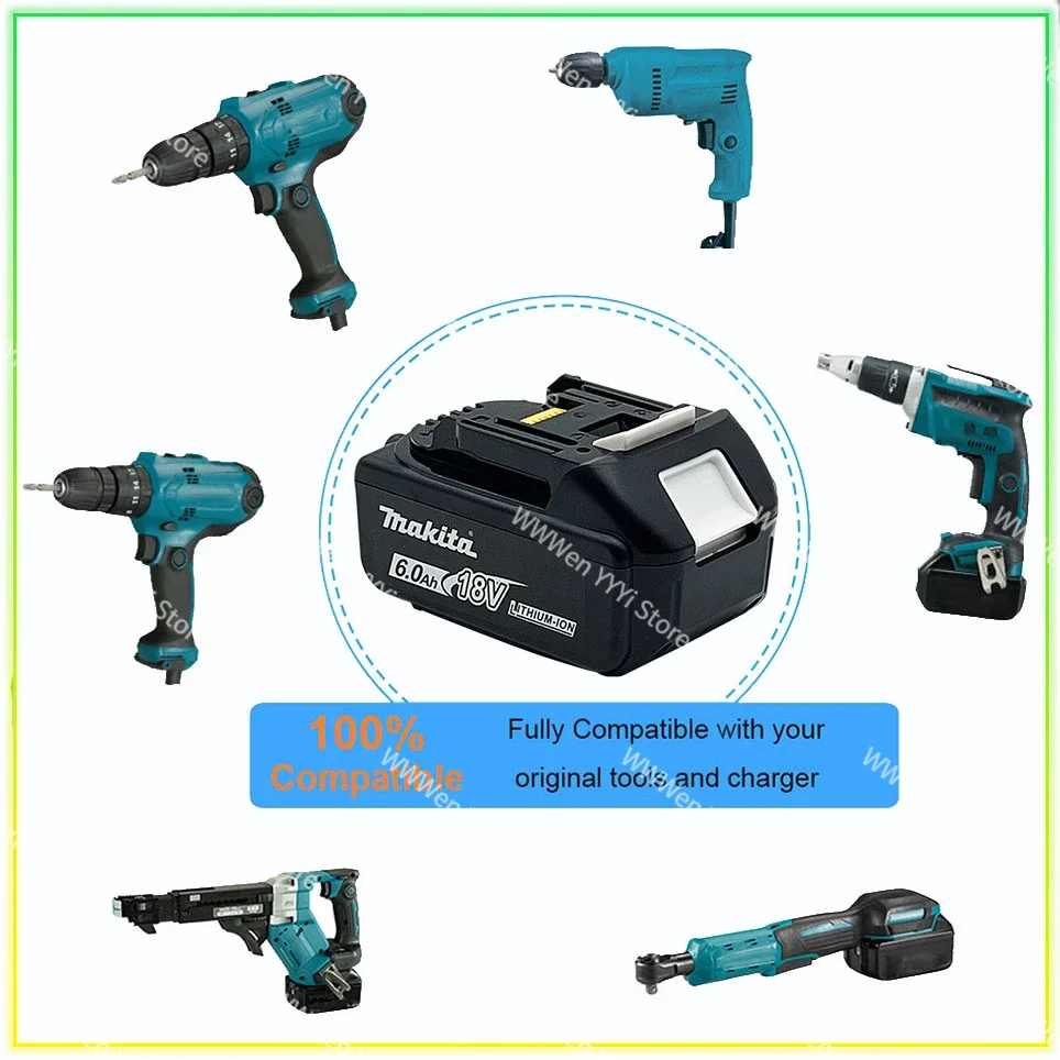 18V 6.0Ah Makita Original With LED lithium ion replacement LXT BL1860B BL1860 BL1850 Makita rechargeable power tool battery 6AH