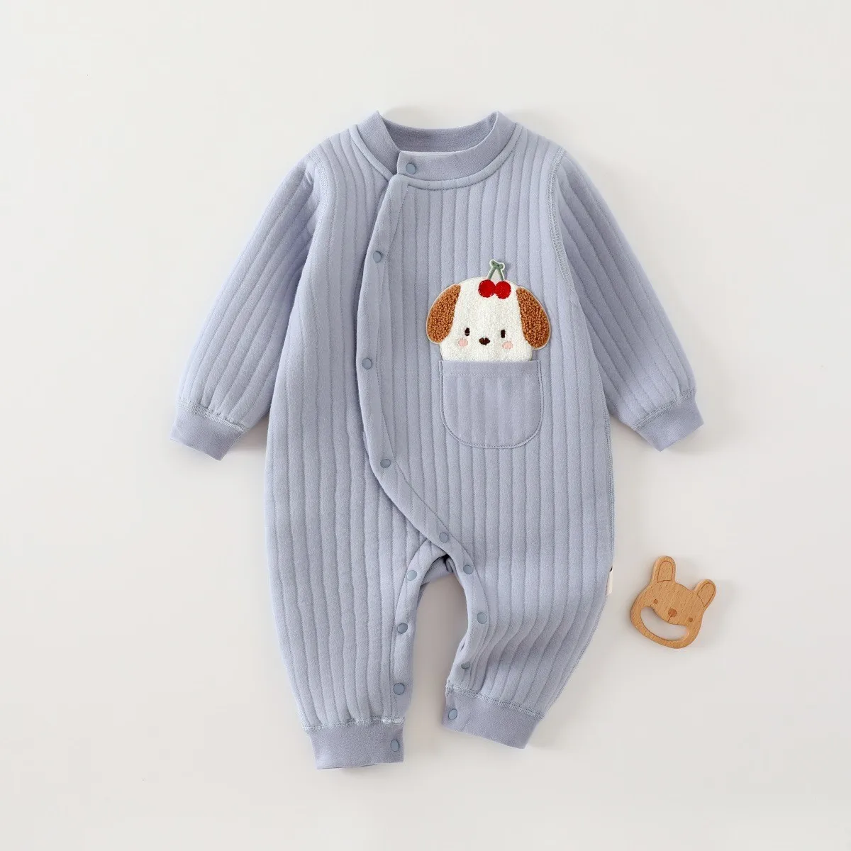 Baby Padded Onesie Autumn and Winter Pure Cotton Class A, Baby Boneless Warm Romper Newborn Home Climbing Clothes