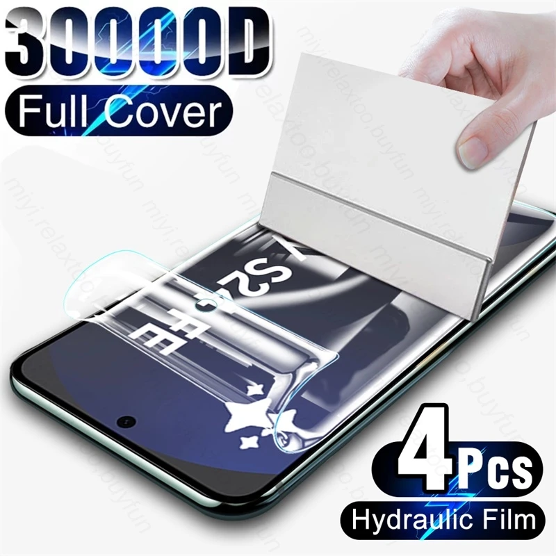 Samung S24FE Case 4Pcs Soft Hydrogel Film Curved Screen Protector for Samsung Galaxy S24 FE 5G Protective Film on SamsungS24FE