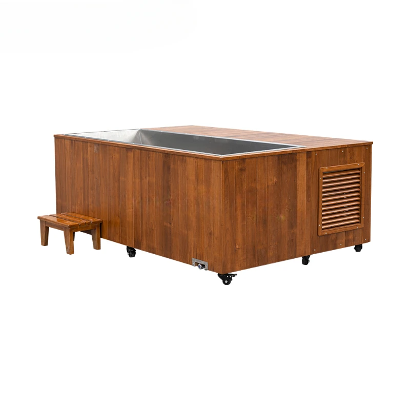 Optional Ice Bath Chiller Ozone Crculation Water Cooling Gym Ice Bathtub Wood Grain Effect Soaking