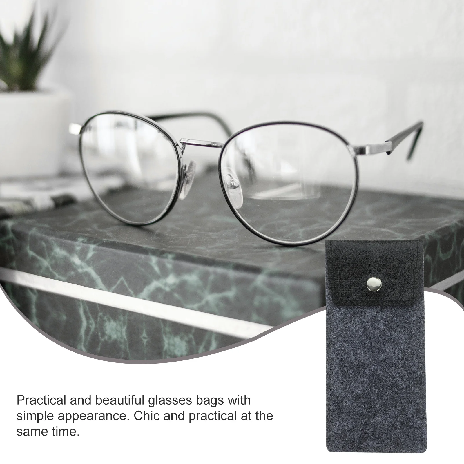 

3pcs Felt Glasses Pouch Waterproof Soft Eyeglass Cases For Women Sunglasses Holder Reading Glasses Storage Bag Travel Office