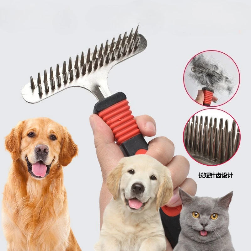 Peine para perros en el peine de belleza para perros grandes, peine con nudo abierto de pelo largo, Jin Mao Satsuma Husky, suministros para mascotas, accesorios Для С®].