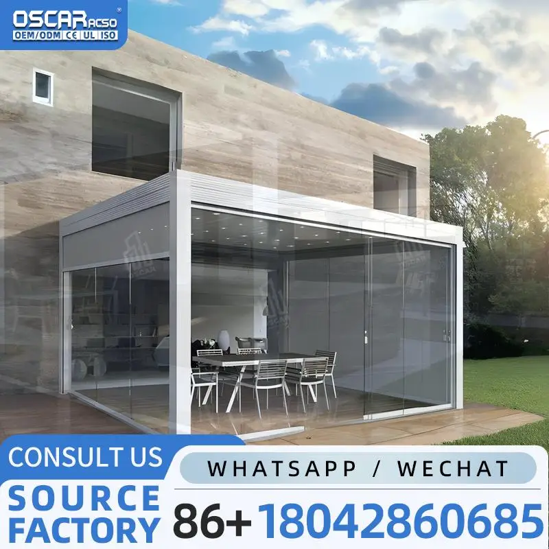 Motorized Aluminum Double Roof Canopy Pavilion For South Africa Outdoor 3x4 6x4 With Automatic Opening And UV Protection Ideal F view 3