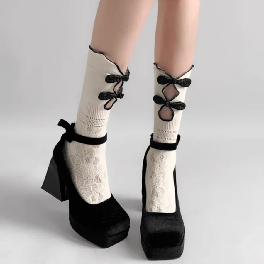 جوارب الدانتيل الحرير الأسود مثير جوارب شيونغسام، الجوارب النسائية صافي، جوارب الصيف رقيقة بيضاء عالية #2