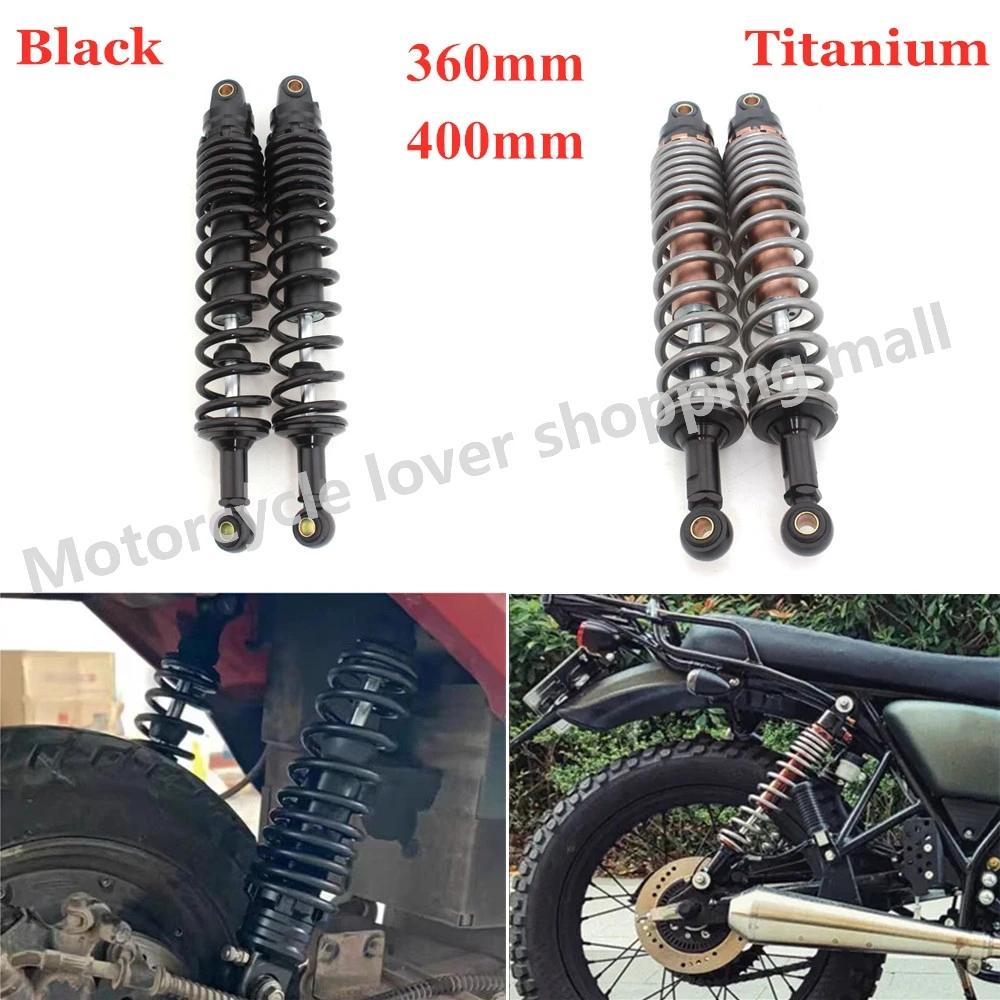 

360mm 400mm Motorcycle Shock Absorber Suspension Protection Rear Shocker Absorbers For Honda Yamaha Kawasaki Suzuki ATV