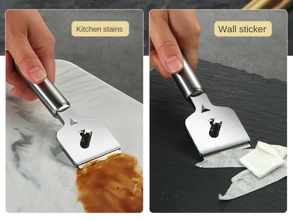 New Multifunction Cleaner Hob Scraper Remover with 5pcs Blade Kitchen Oven Window Spatula Paint Sticker Glue Removal Cleaner