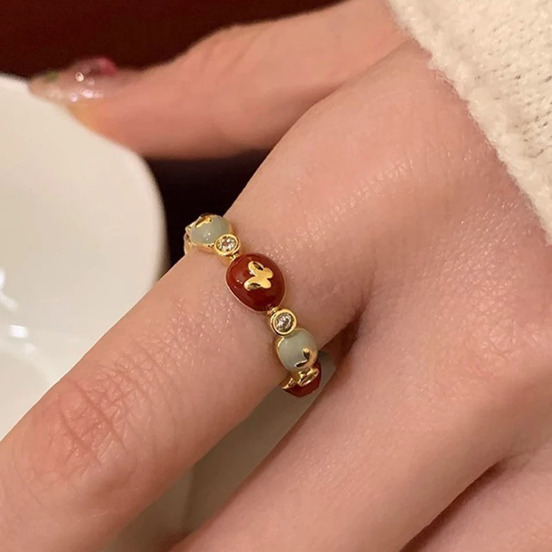 PANJBJ-Anillo de mariposa esmaltado por goteo para mujer, de Plata de Ley 925, diseño geométrico redondo, joyería de circón Retro, regalo, triangulación de envíos