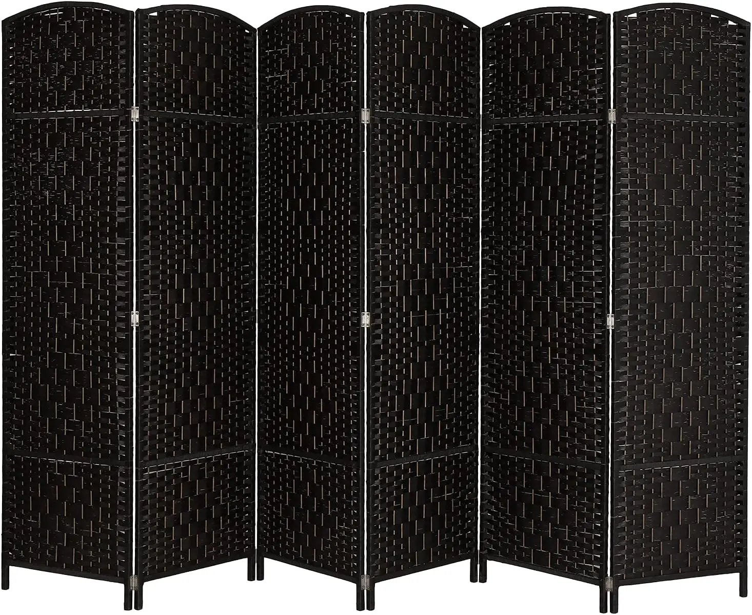 

6-Panels Tall Rattan Room Divider,6 FT Folding Privacy Screen,Indoor Partition Wall Dividers,Freestanding Hinged Space Separator