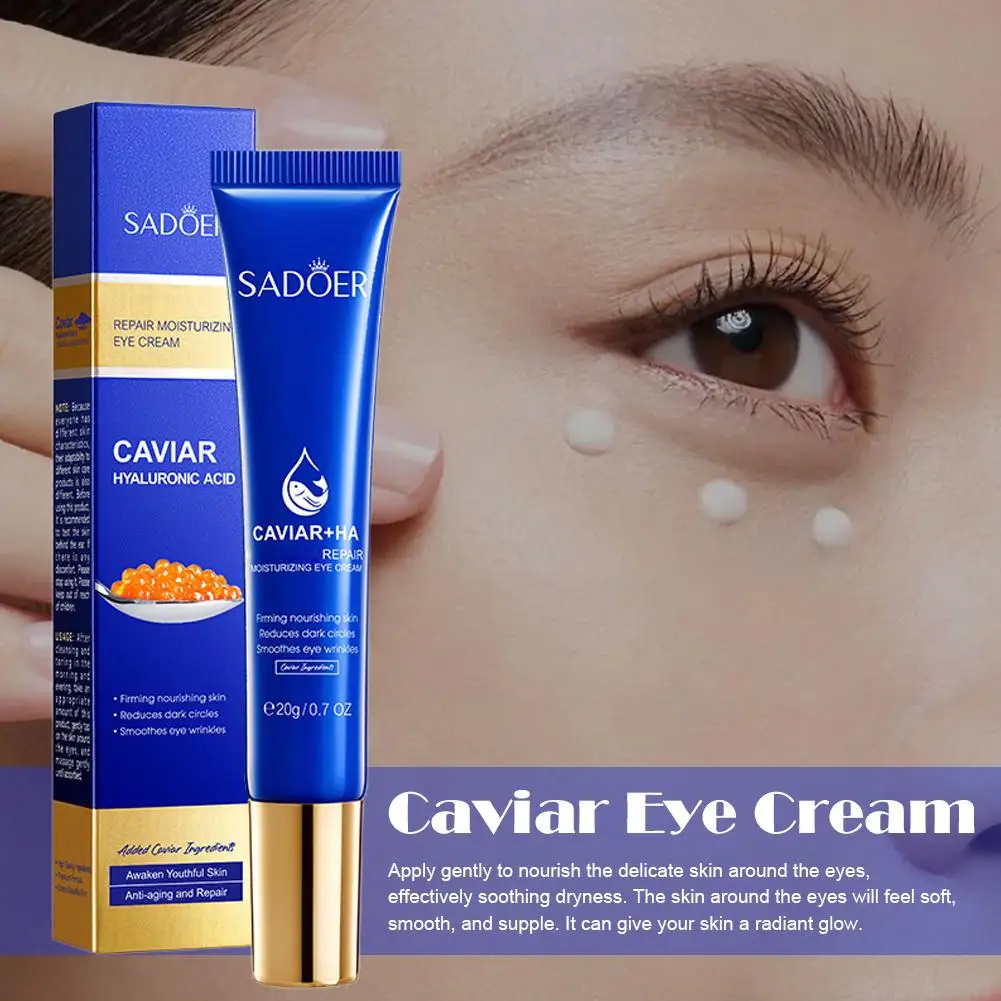 1/2/3pcs SADOER Caviar Hyaluronic Acid Eye Cream Anti Dark Circles Removal Eyes Bags anti-aging Moisturizing Eyes Skin Care - view 3