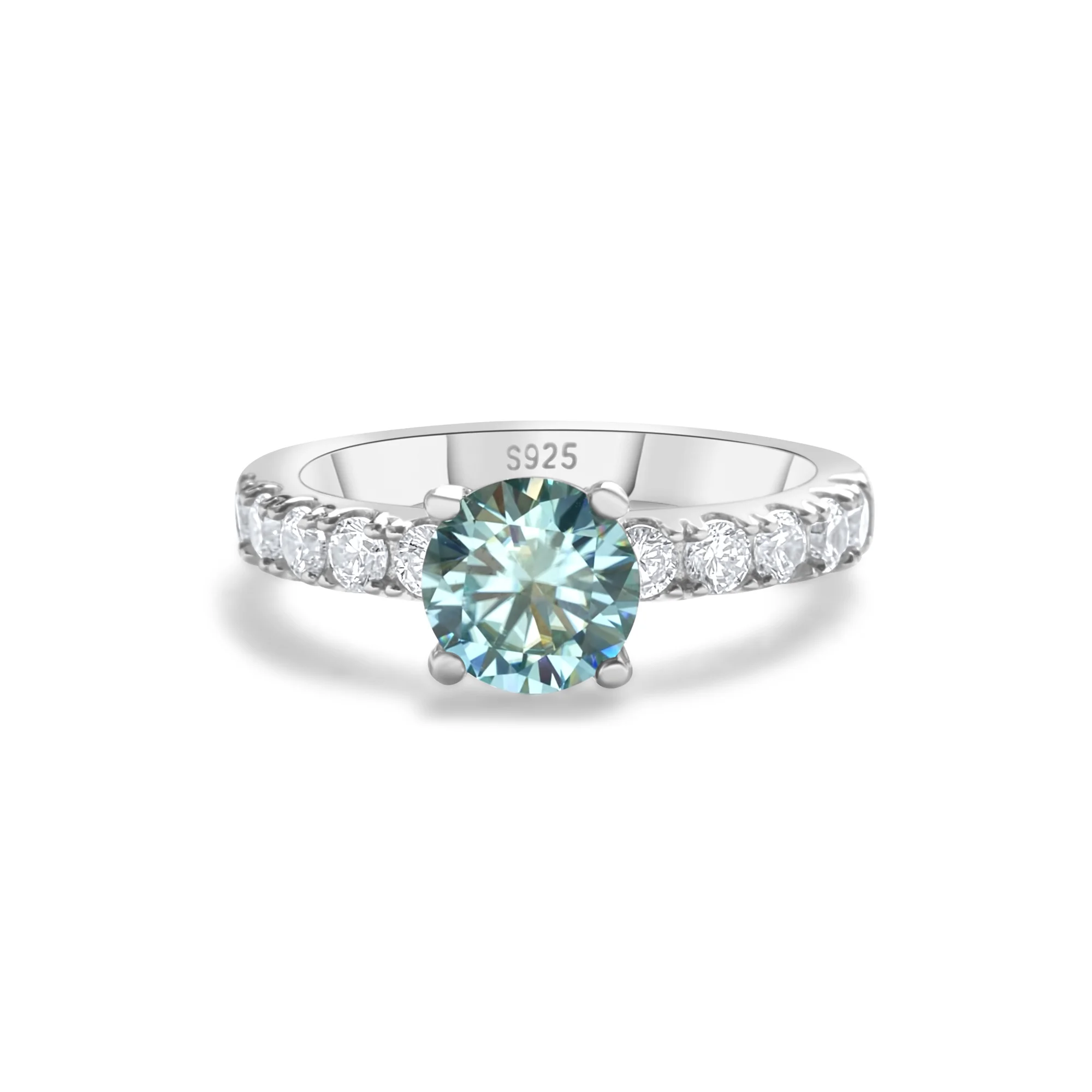 1,0 Karat Moissanit-Ring im schlichten Design mit 4 Krallen aus S925 Sterlingsilber, Verlobungsring für Damen, modischer edler Schmuck, Geschenk – Detail 2