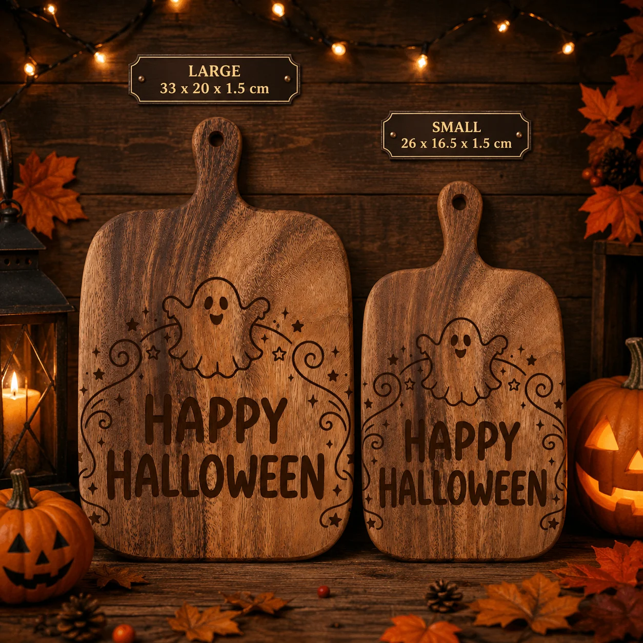 2Pcs/1Pc Halloween Wooden Carved Cutting Board Artistic Carved Steak Board Tabletop Decorative Cutting Board Stylish Long Handle, Made of Solid Wood, Used for Cutting Meat, Cheese, Bread, Vegetables, and Fruits - Deli Board, Cheese Serving Board, Perfect for Food Slicing and Presentation, Portable Camping Cutting Board, a Must-Have for Modern Home and Country Kitchens Mother's Day Gifts, Wedding Season Kitchen Supplies