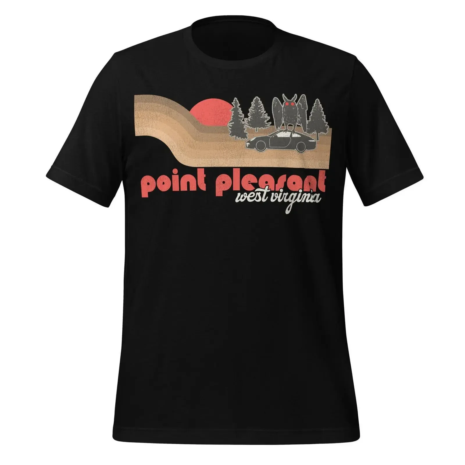 Mothman T Shirt Vintage Point Pleasant WV Cotton vintage Washed Comfortable Casual streetwear designer clothes Versatile Soft
