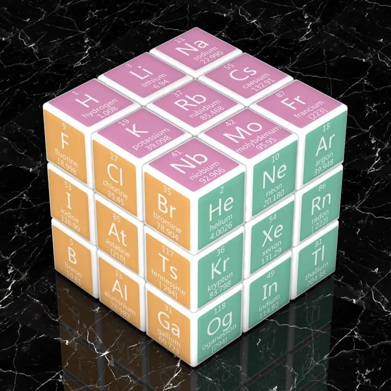 3x3x3 Magic Cube Chemical Periodic Table Physics 3x3 Cube Students Mathematics English Formula Kids Learning Toy Magico Cubo