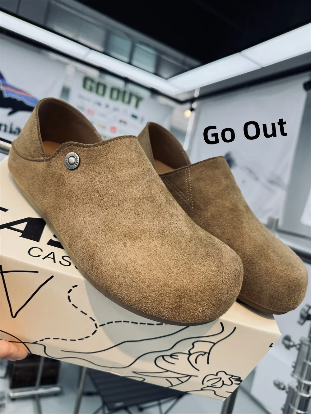 Drawout Thickened Shockabsorption Suede Men's Outdoor Casual Shoes Slipon Shoes Lightweight Breathable Insoles