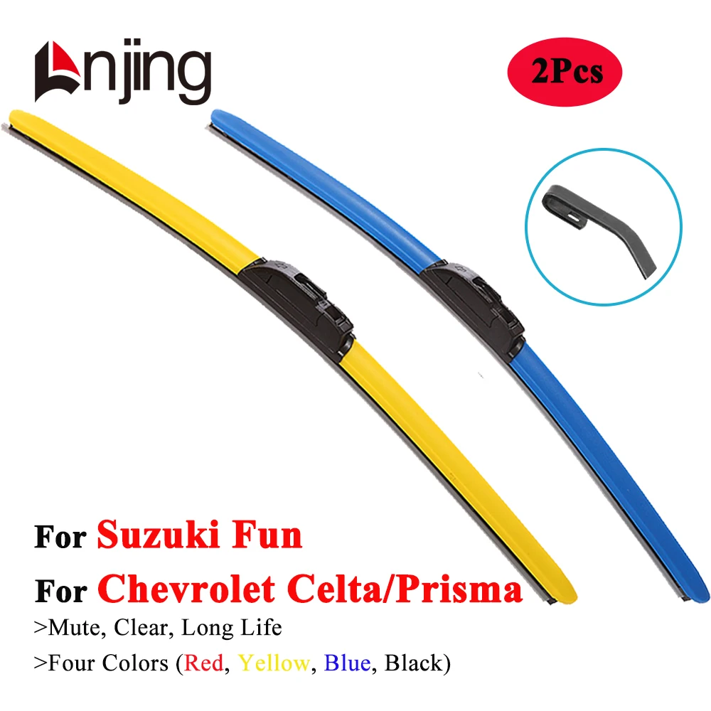 

LNJING Colorful Windshield Wiper Blades For Chevrolet Celta Prisma Suzuki Fun 2000 2002 2004 2007 2010 2012 2015 2018 2019 2020