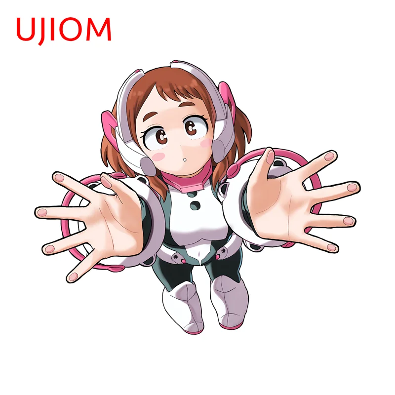 UJIOM Kawaii Fashion Ochaco الجدار ملصق فني مسلي الدائمة الموقف ملصق جدران مناسبة للأسطح الملساء