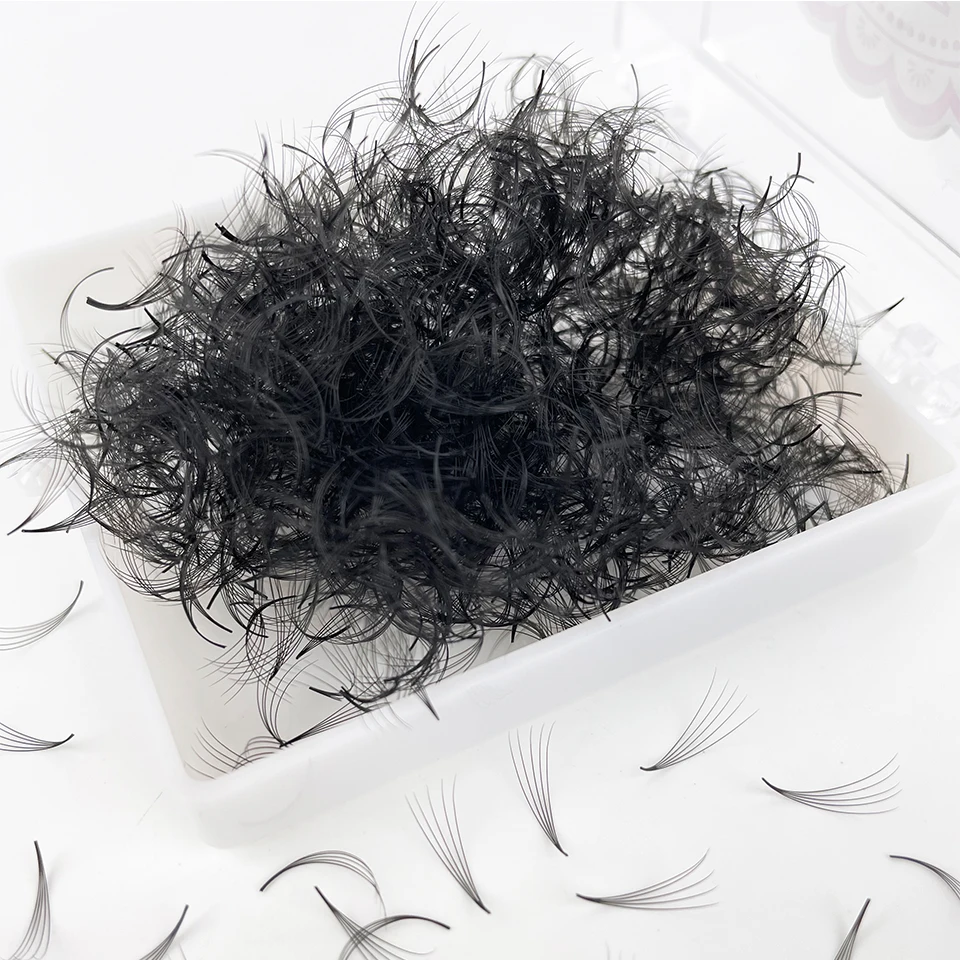 ขนตาปลอม AGUUD Ultra Speed Promade Loose Fans แบบรัสเซีย ขนตาปลอมแบบพัด ปลายแหลม ฐานบาง ก้านยาว สำหรับแต่งหน้า